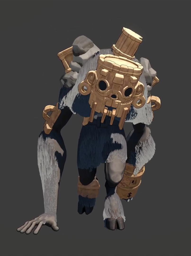 マスクを使用して生成した毛